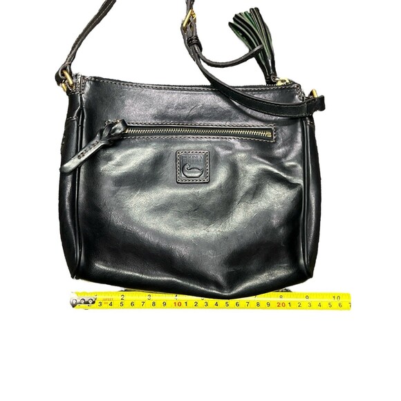Dooney Bourke Florentine Leather Tassel Crossbody Shoulder Bag Black - Picture 9 of 10